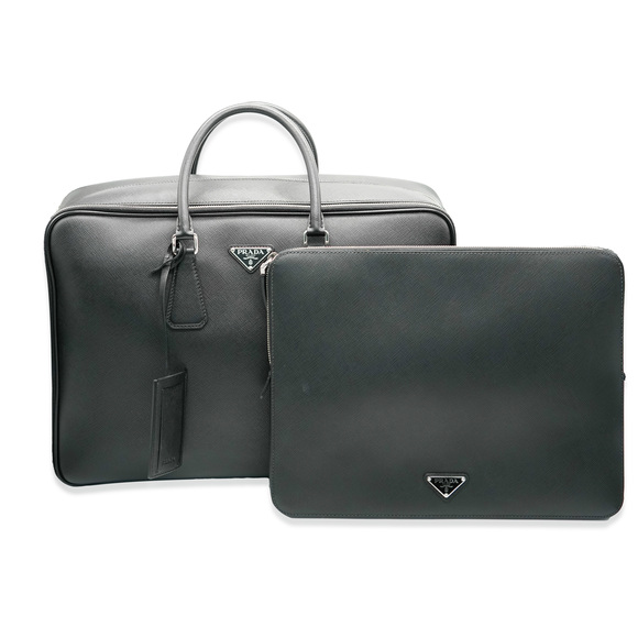 Prada Black Saffiano Leather Briefcase - Picture 2 of 7